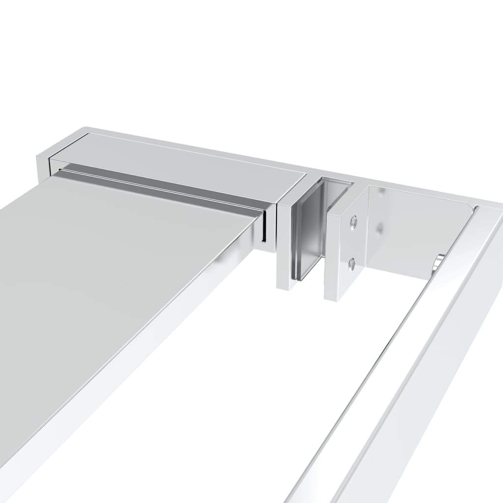 Pregrada za tuš s policom krom 90x195 cm staklo ESG i aluminij