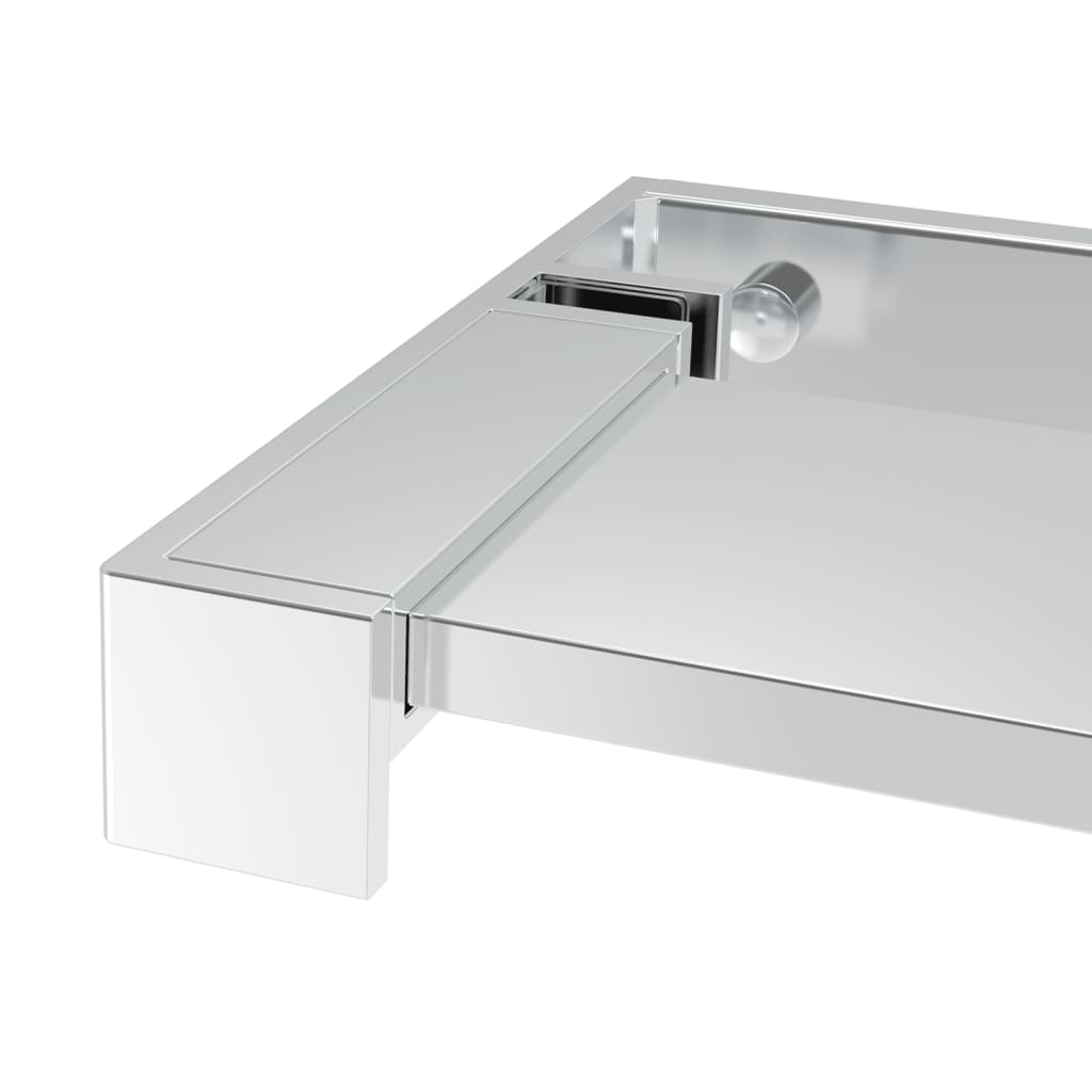 Pregrada za tuš s policom krom 100x195 cm staklo ESG i aluminij