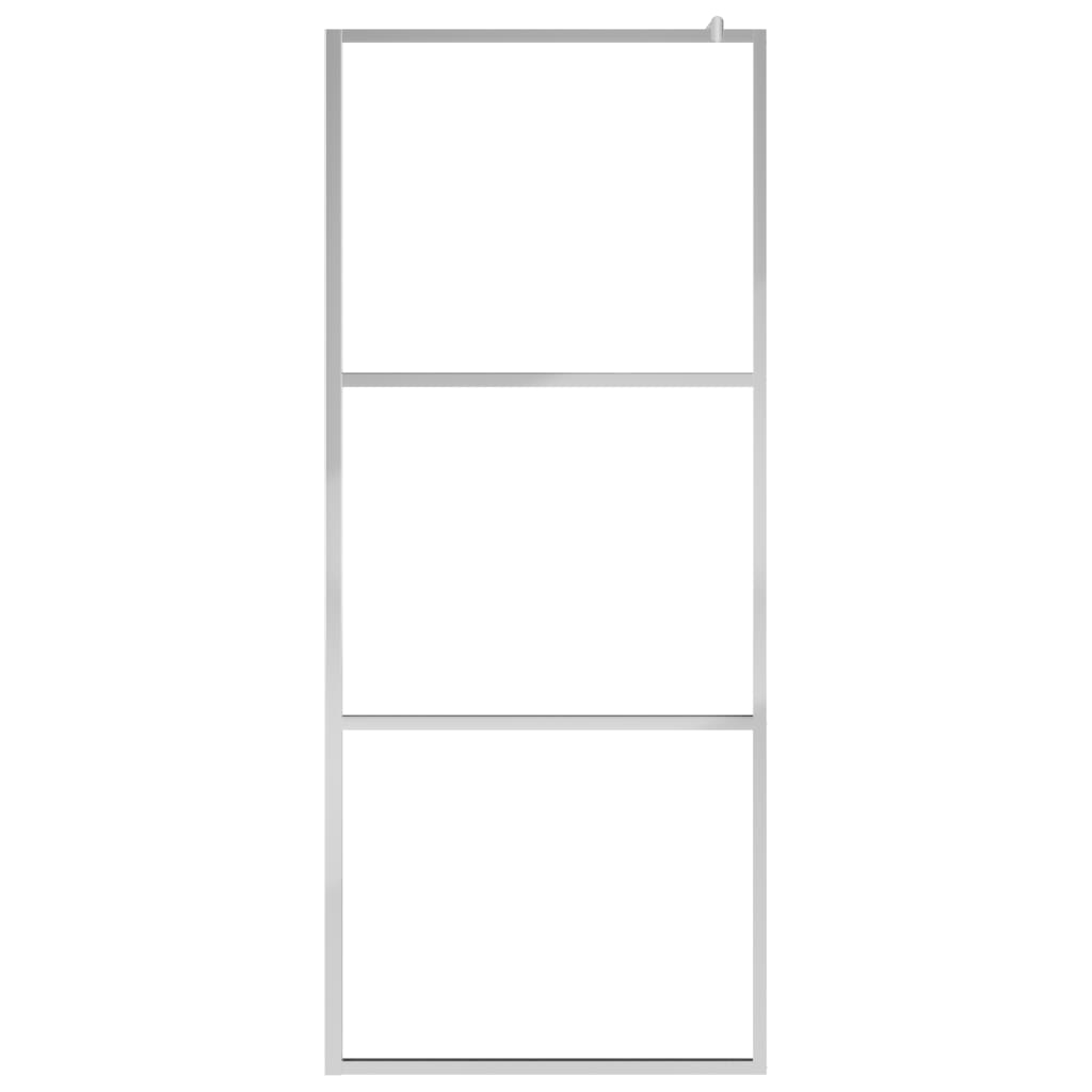 Pregrada za tuš s policom krom 100x195 cm staklo ESG i aluminij