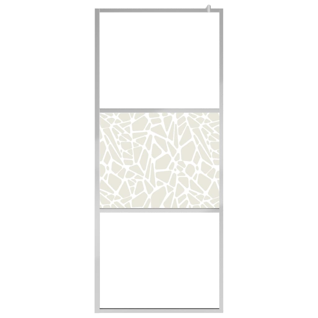 Pregrada za tuš s policom krom 115x195 cm staklo ESG i aluminij