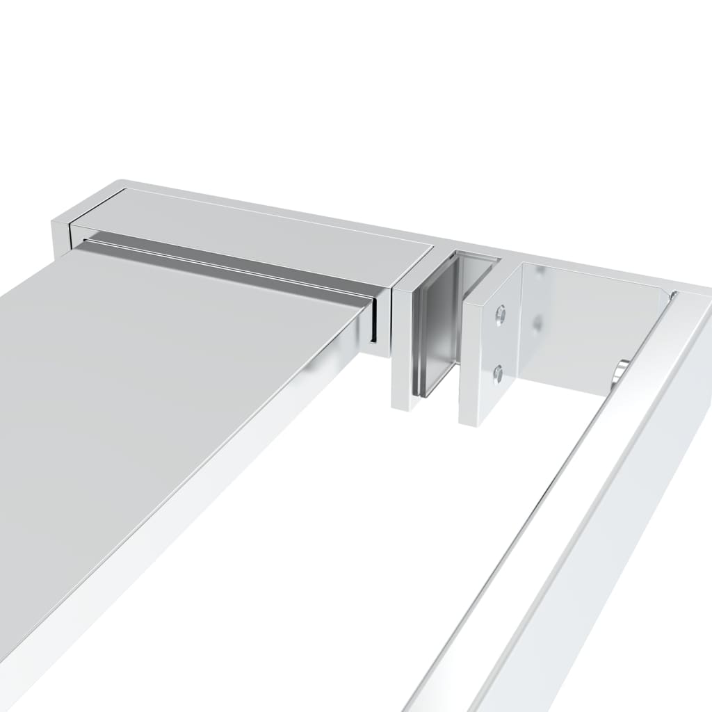 Pregrada za tuš s policom krom 115x195 cm staklo ESG i aluminij