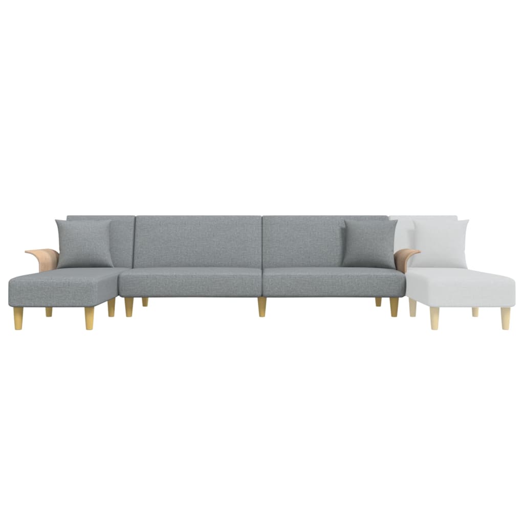 Kutna garnitura na razvlačenje svjetlosiva 279x140x70cm tkanina