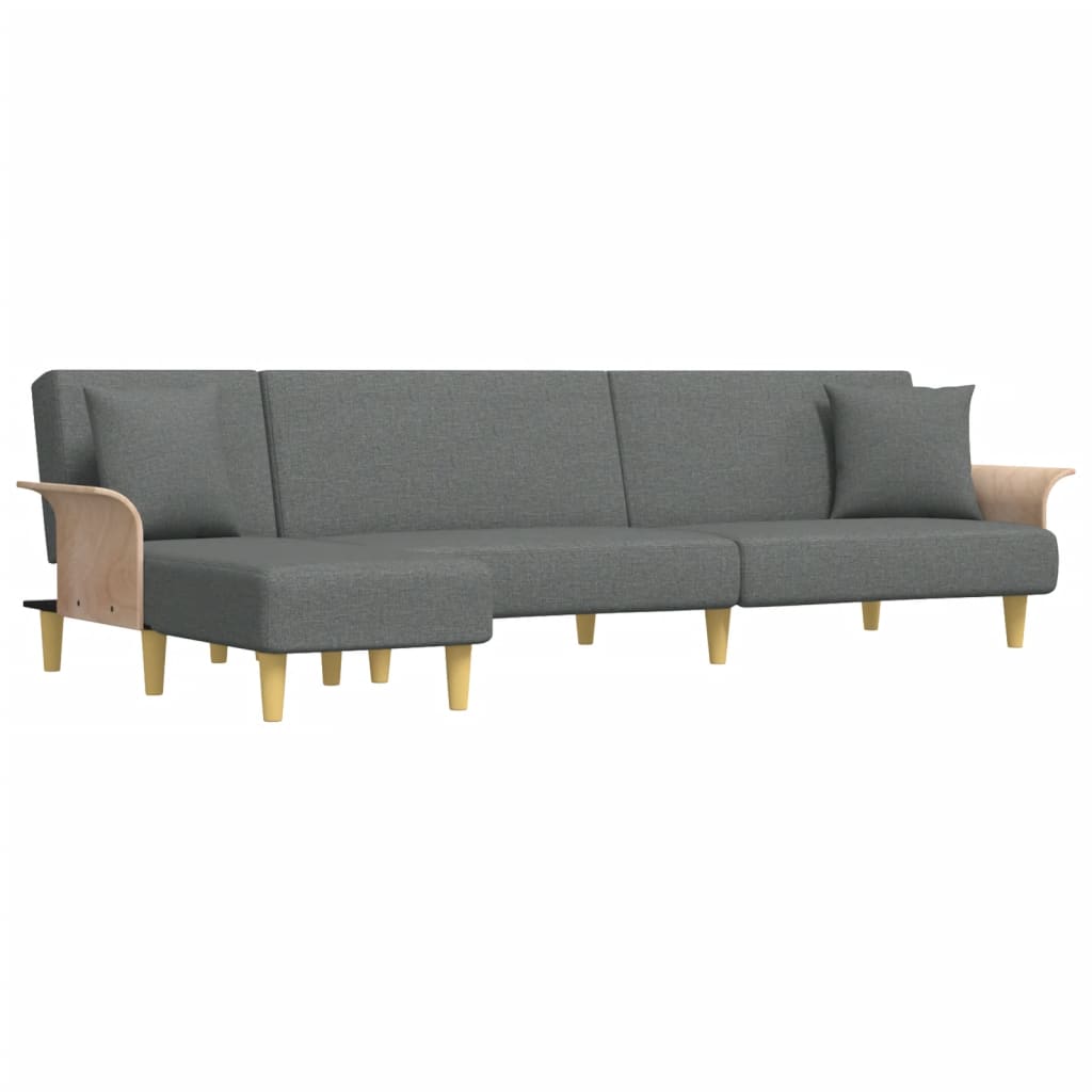 Kutna garnitura na razvlačenje tamnosiva 279x140x70 cm tkanina