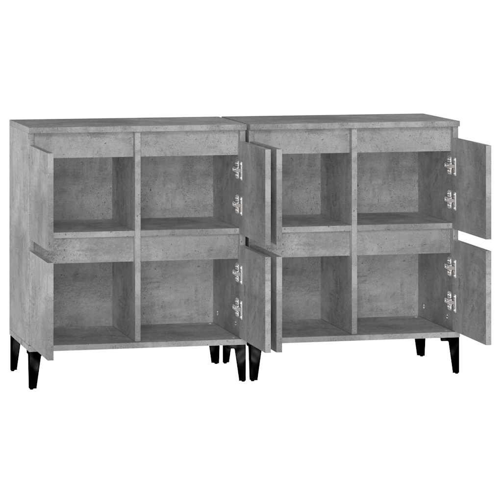 Komode 2 kom siva boja betona 60x35x70 cm od konstruiranog drva