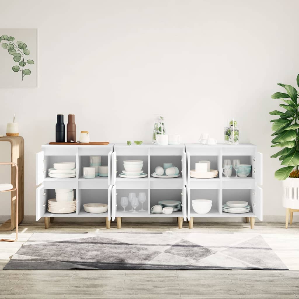 Komode 3 kom bijela 60x35x70cm konstruirano drvo
