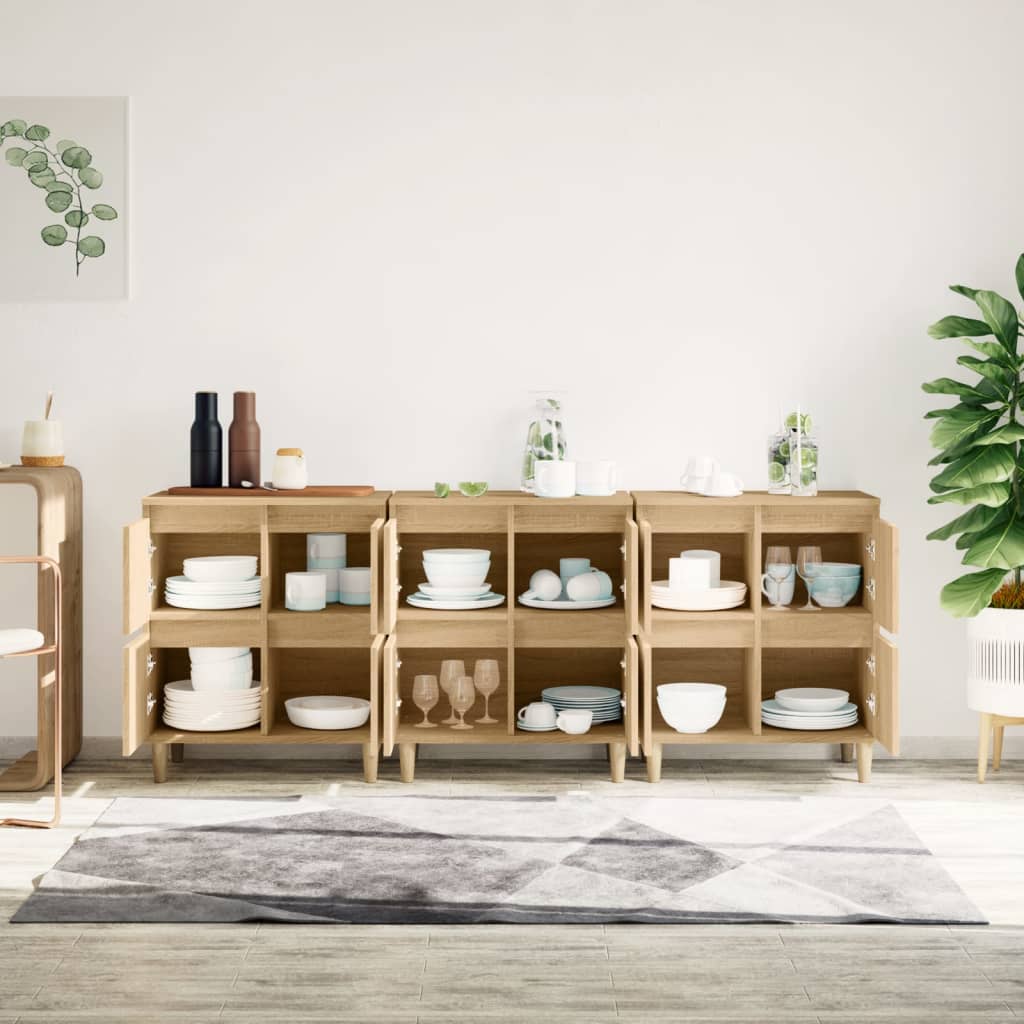 Komoda 3 kom boja hrasta sonome 60x35x70 cm konstruirano drvo