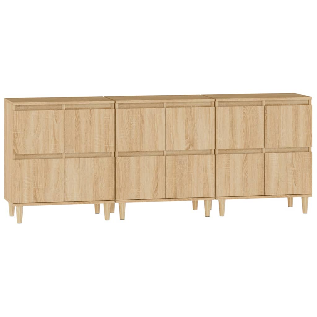 Komoda 3 kom boja hrasta sonome 60x35x70 cm konstruirano drvo
