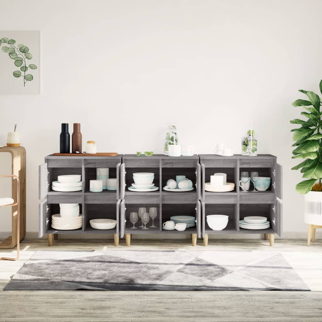Komode 3 kom boja hrasta 60 x 35 x 70 cm od konstruiranog drva