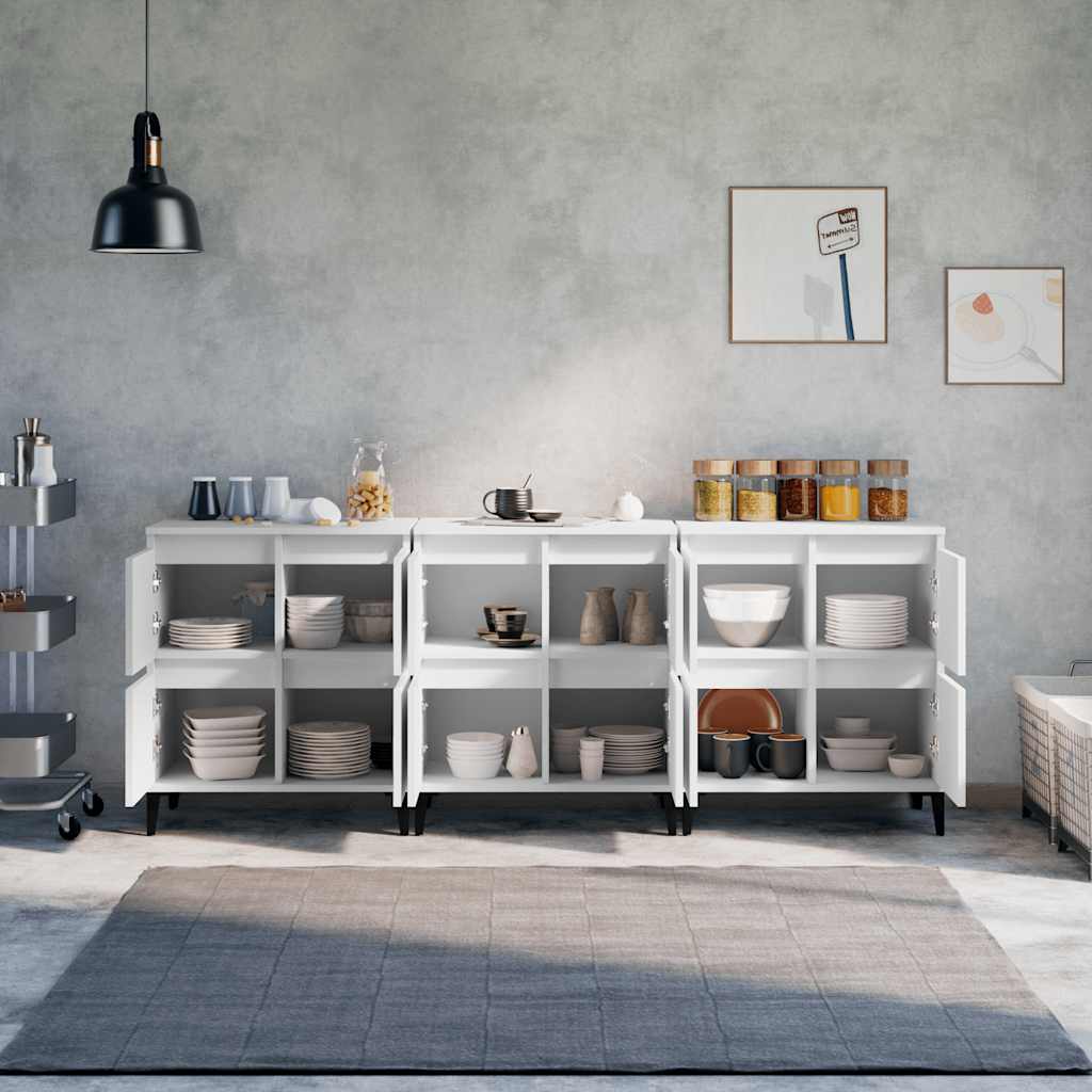Komode 3 kom bijela 60x35x70cm konstruirano drvo