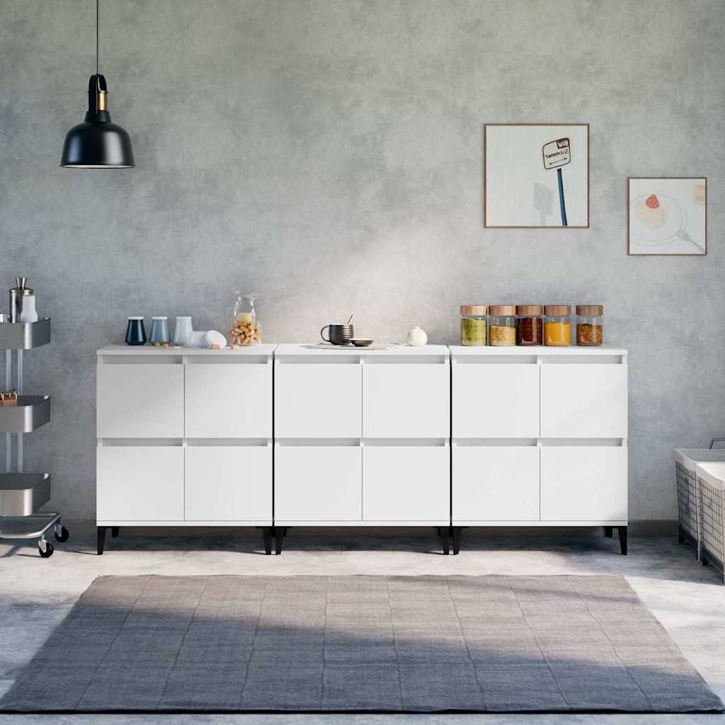 Komode 3 kom bijela 60x35x70cm konstruirano drvo