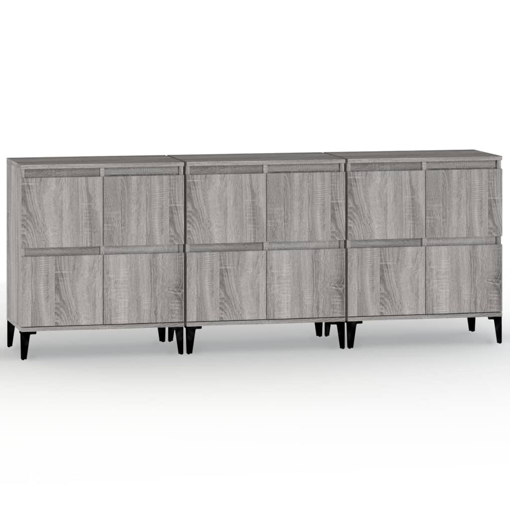 Komode 3 kom boja hrasta 60 x 35 x 70 cm od konstruiranog drva