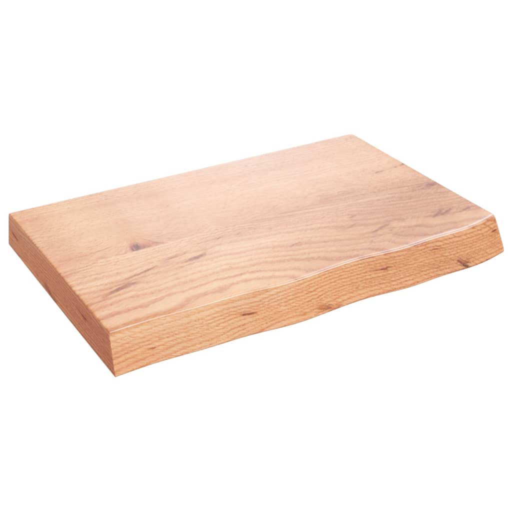 Kupaonska radna ploča svjetlosmeđa 60x40x(2-6) cm masivno drvo
