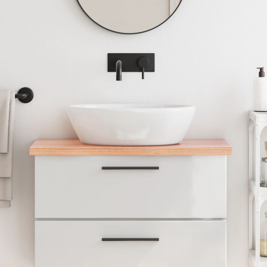 Kupaonska radna ploča svjetlosmeđa 80x40x(2-4) cm masivno drvo
