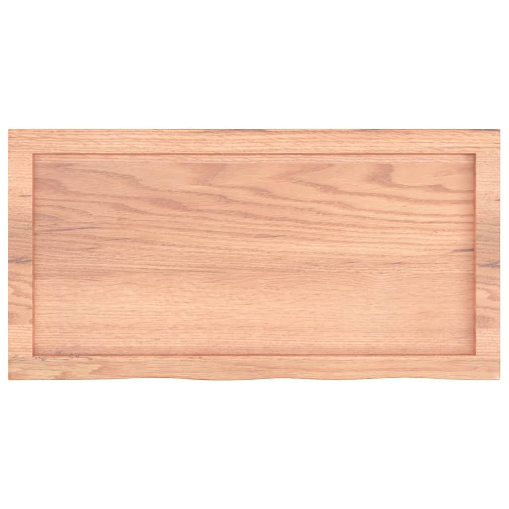Kupaonska radna ploča svjetlosmeđa 80x40x(2-6) cm masivno drvo