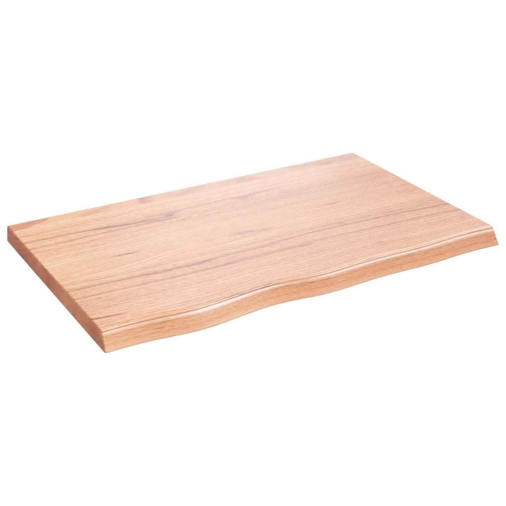 Kupaonska radna ploča svjetlosmeđa 80x50x(2-4) cm masivno drvo