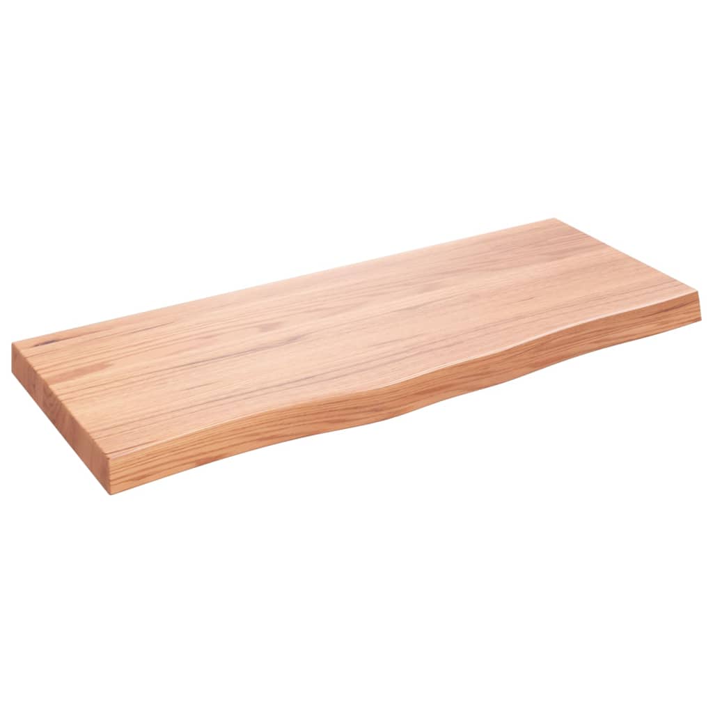 Kupaonska radna ploča svjetlosmeđa 100x40x(2-6) cm masivno drvo
