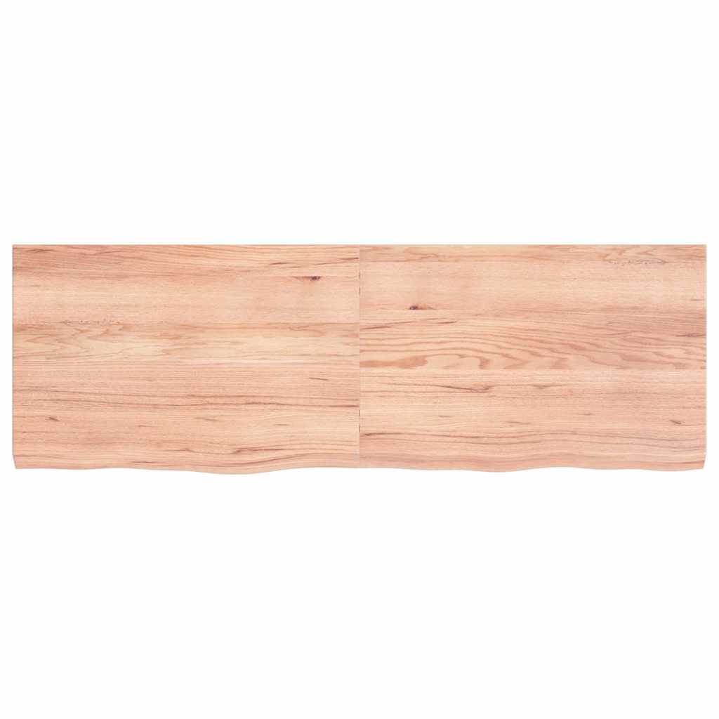 Kupaonska radna ploča svjetlosmeđa 120x40x(2-4) cm masivno drvo