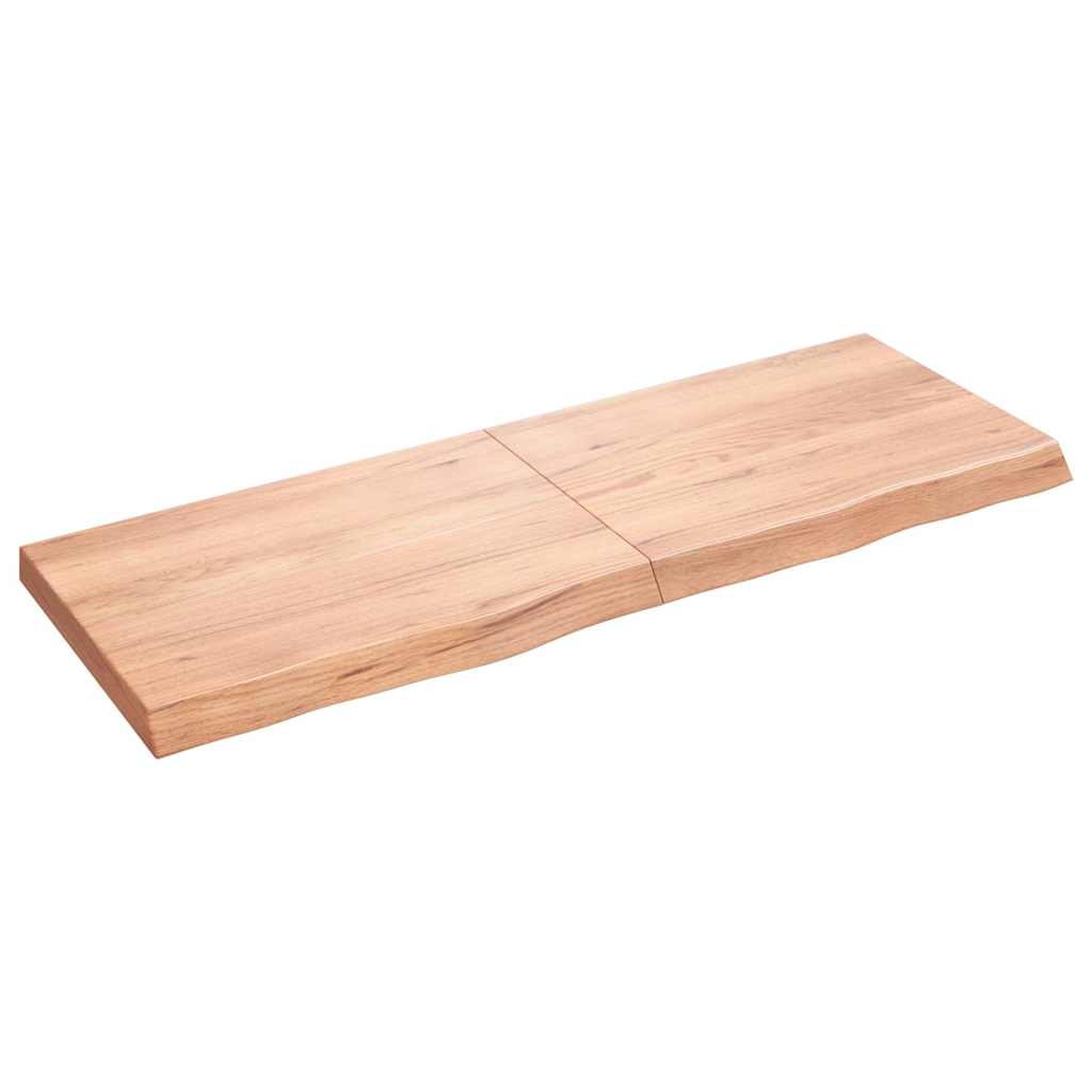 Kupaonska radna ploča svjetlosmeđa 140x50x(2-6) cm masivno drvo
