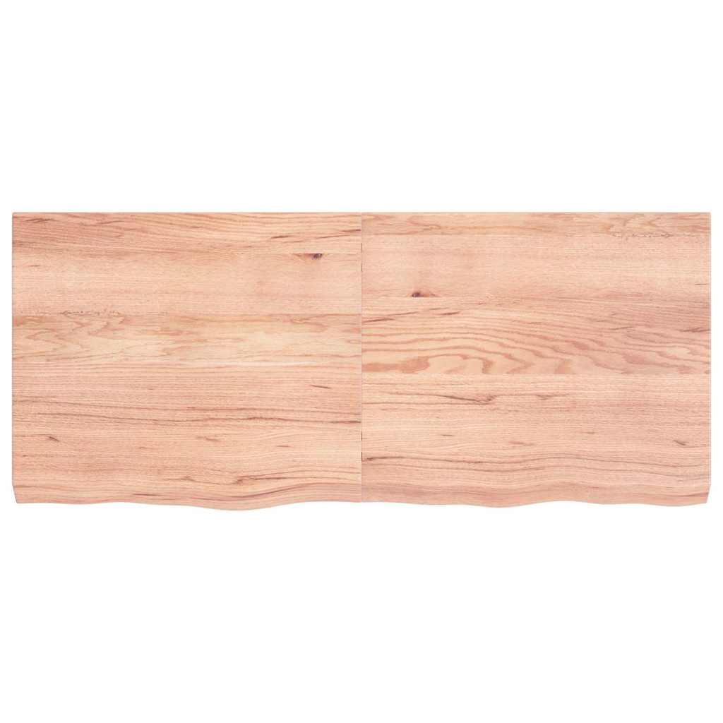 Kupaonska radna ploča svjetlosmeđa 140x60x(2-6) cm masivno drvo