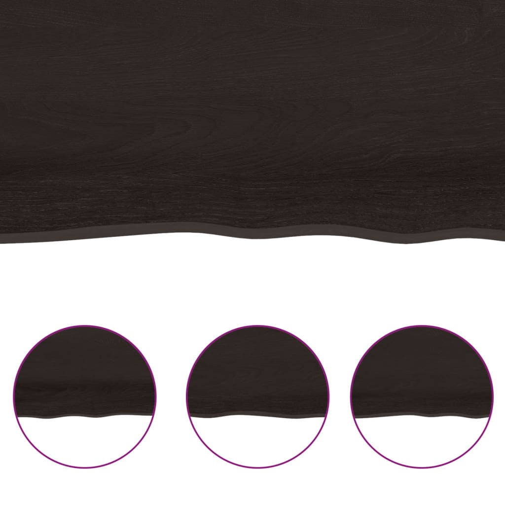 Kupaonska radna ploča tamnosmeđa 40x50x(2-4) cm tretirano drvo