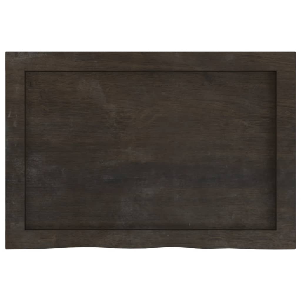 Kupaonska radna ploča tamnosmeđa 60x40x(2-4) cm tretirano drvo