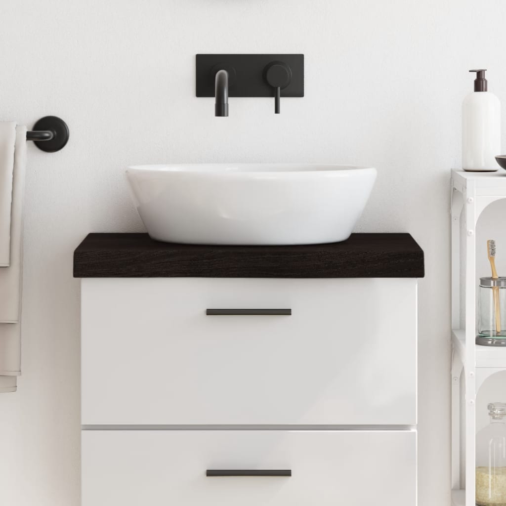 Kupaonska radna ploča tamnosmeđa 60x40x(2-6) cm tretirano drvo