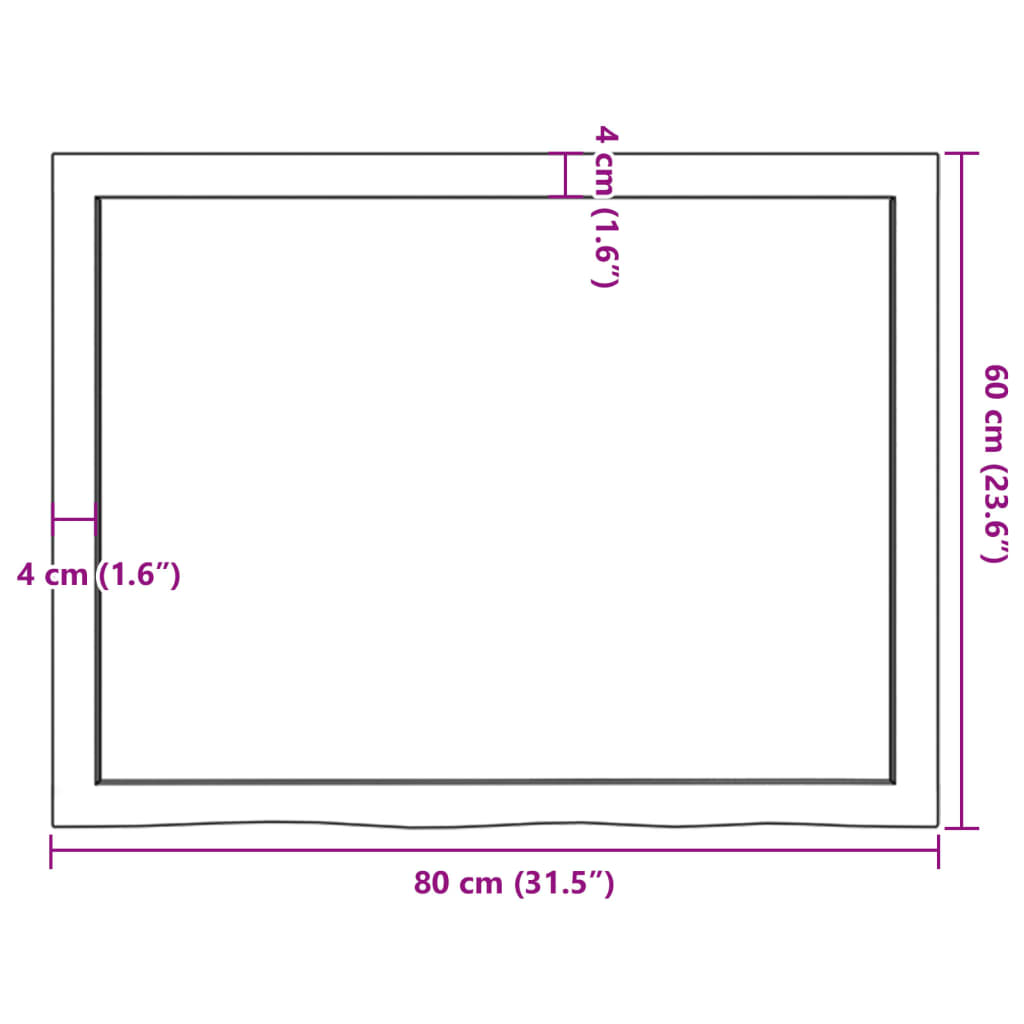 Kupaonska radna ploča tamnosmeđa 80x60x(2-6) cm tretirano drvo