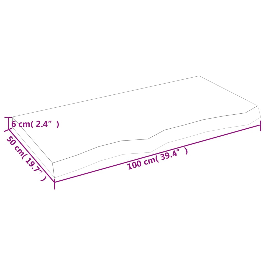 Kupaonska radna ploča tamnosmeđa 100x50x(2-6) cm tretirano drvo