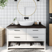 Kupaonska radna ploča tamnosmeđa 100x50x(2-6) cm tretirano drvo