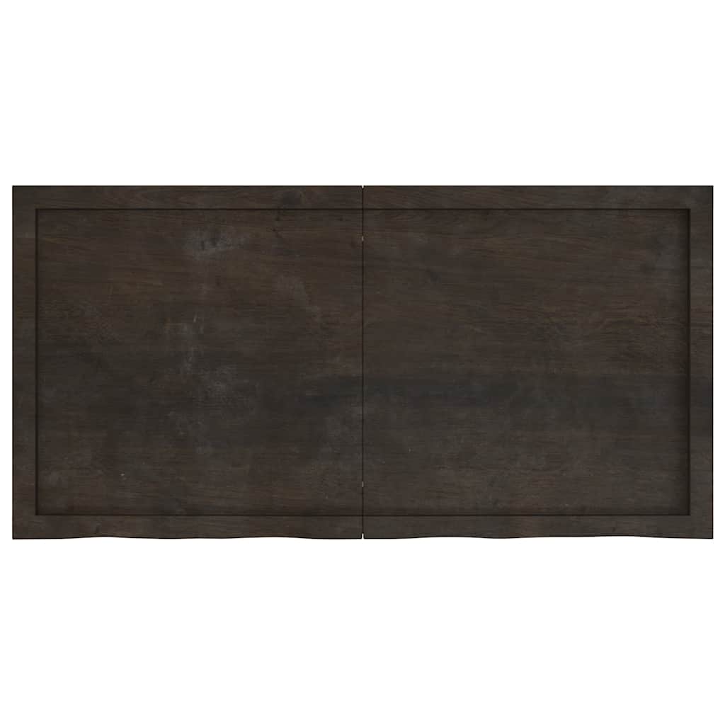 Kupaonska radna ploča tamnosmeđa 120x60x(2-6) cm tretirano drvo
