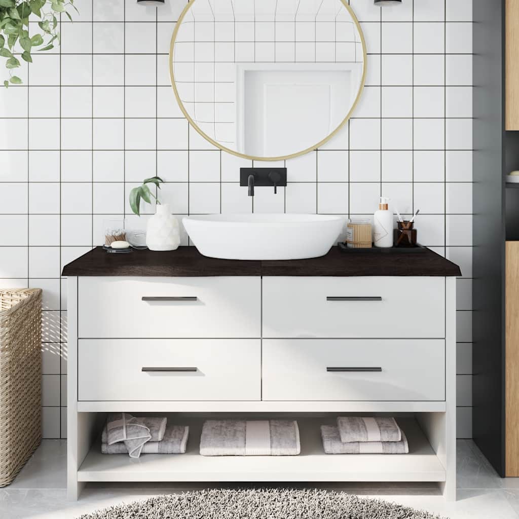 Kupaonska radna ploča tamnosmeđa 140x60x(2-4) cm tretirano drvo