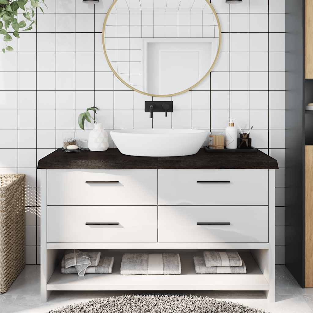 Kupaonska radna ploča tamnosmeđa 140x60x(2-6) cm tretirano drvo