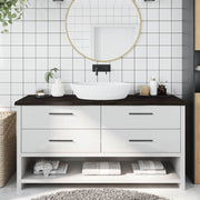 Kupaonska radna ploča tamnosmeđa 160x50x(2-4) cm tretirano drvo
