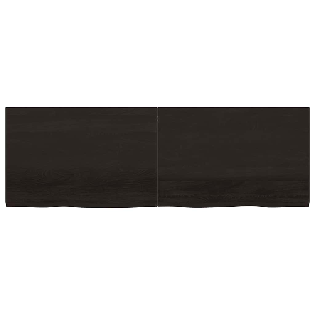 Kupaonska radna ploča tamnosmeđa 180x60x(2-4) cm tretirano drvo