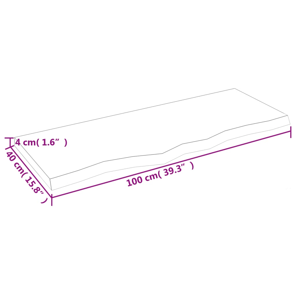 Stolna ploča svjetlosmeđa 100x40x(2-4) cm tretirana hrastovina