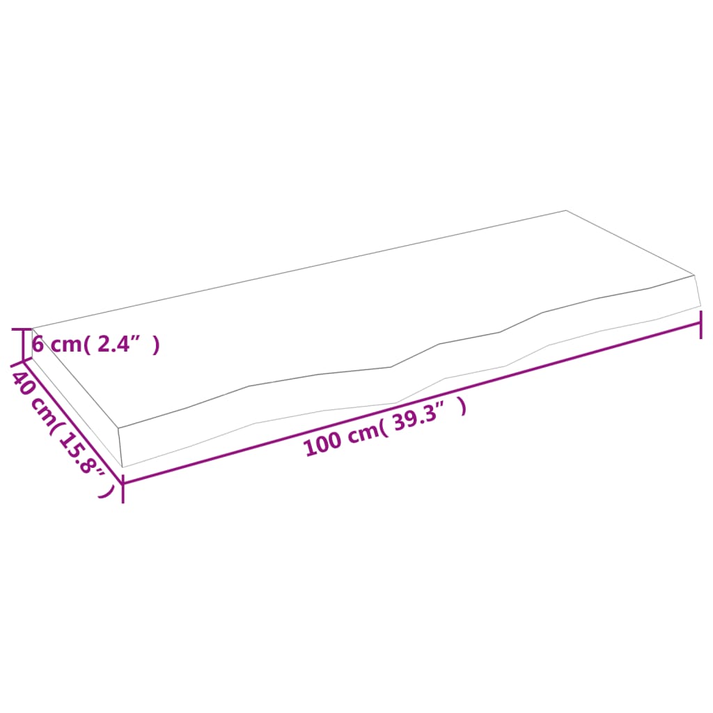 Stolna ploča svjetlosmeđa 100x40x(2-6) cm tretirana hrastovina