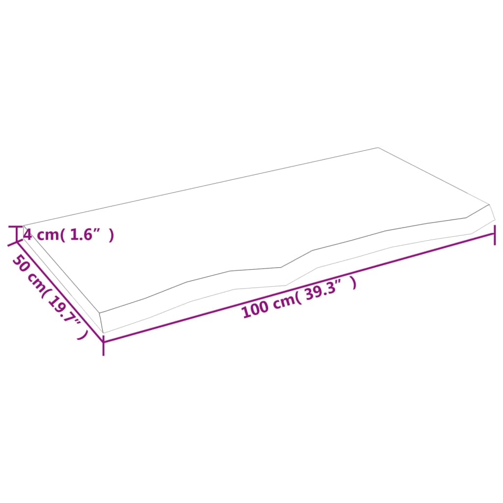 Stolna ploča svjetlosmeđa 100x50x(2-4) cm tretirana hrastovina