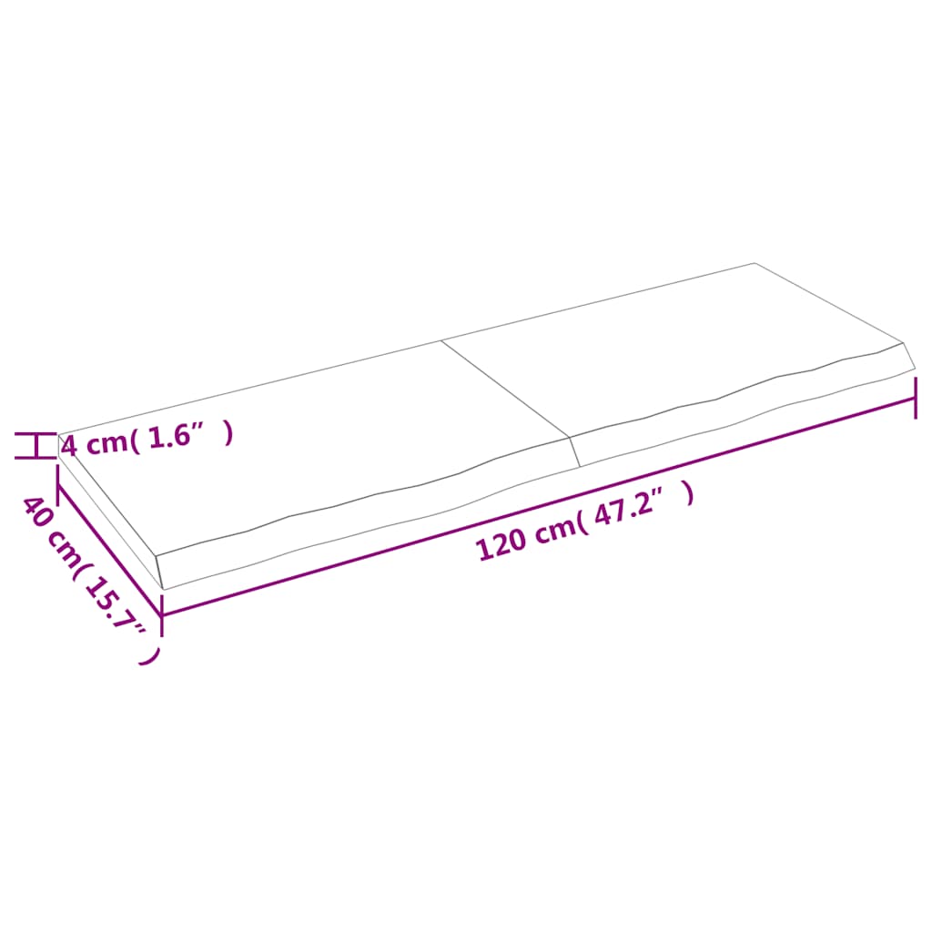 Stolna ploča svjetlosmeđa 120x40x(2-4) cm tretirana hrastovina