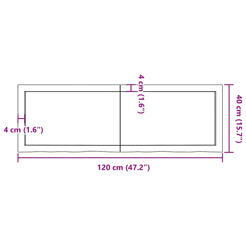 Stolna ploča svjetlosmeđa 120x40x(2-4) cm tretirana hrastovina