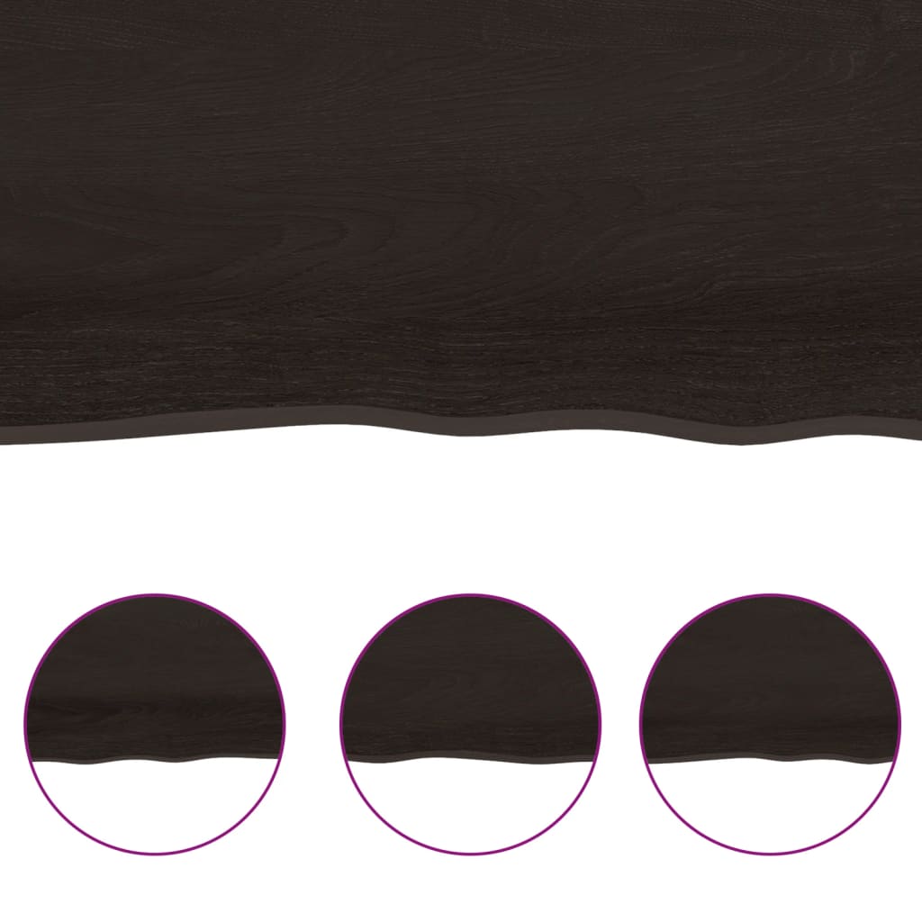 Stolna ploča tamnosmeđa 60x40x(2-6) cm obrađena masivna hrast