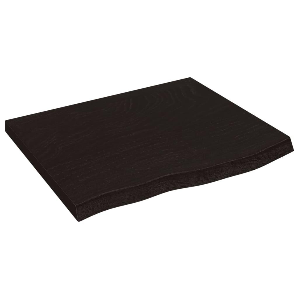 Stolna ploča tamnosmeđa 60x50x(2-4) cm obrađena masivna hrast