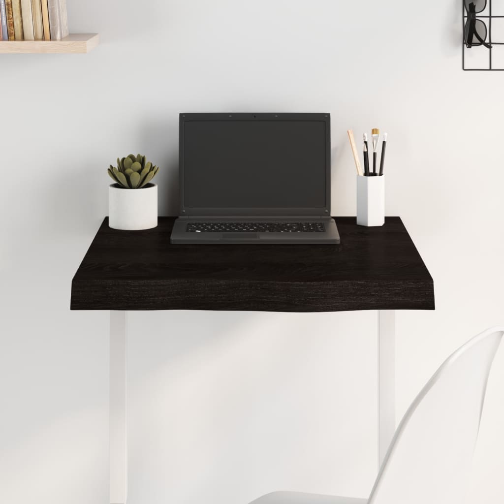 Stolna ploča tamnosmeđa 60x60x(2-6) cm tretirana hrastovina