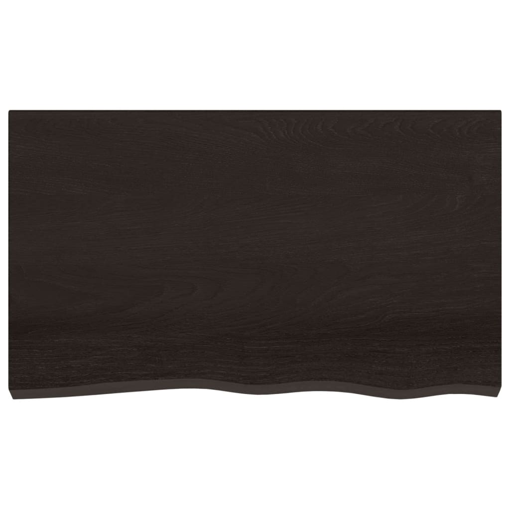 Stolna ploča tamnosmeđa 100x60x(2-4) cm obrađena masivna hrast
