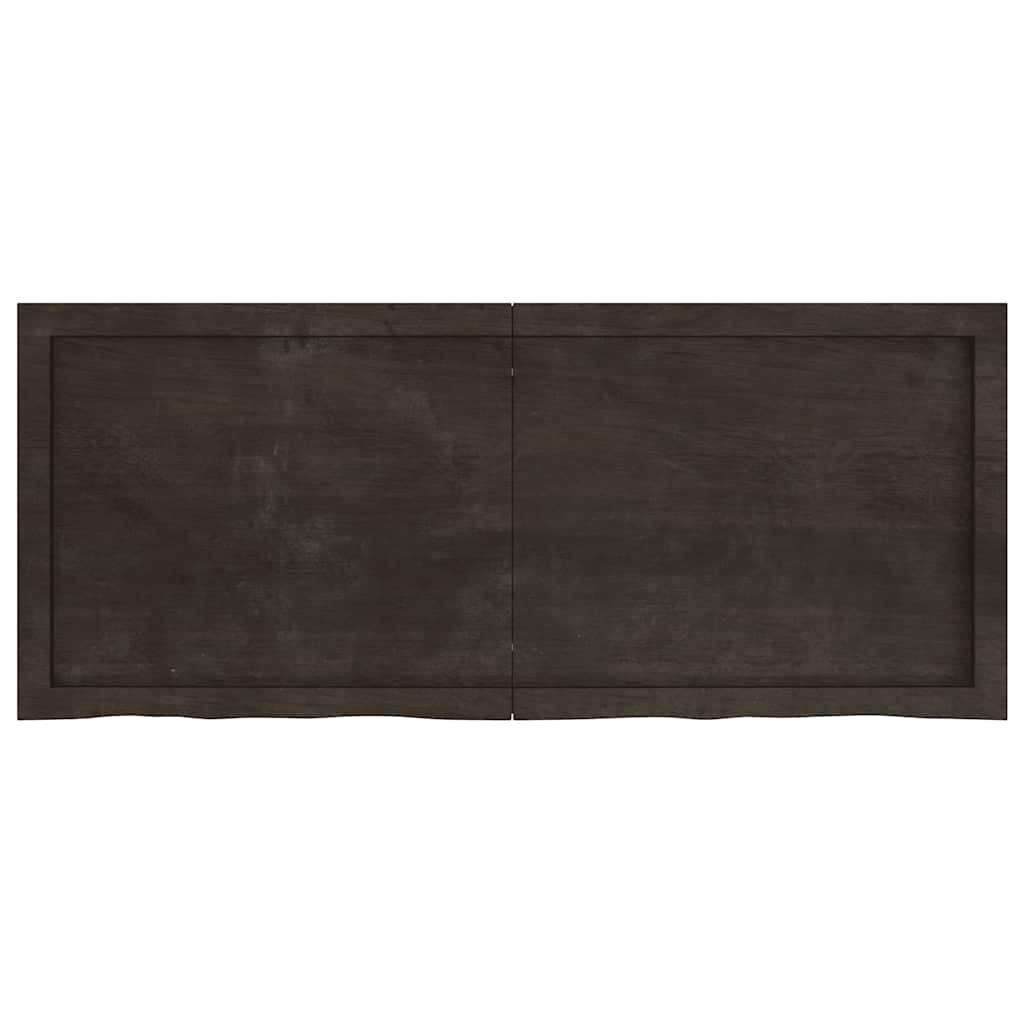 Stolna ploča tamnosmeđa 120x50x(2-6) cm obrađeni masivni hrast