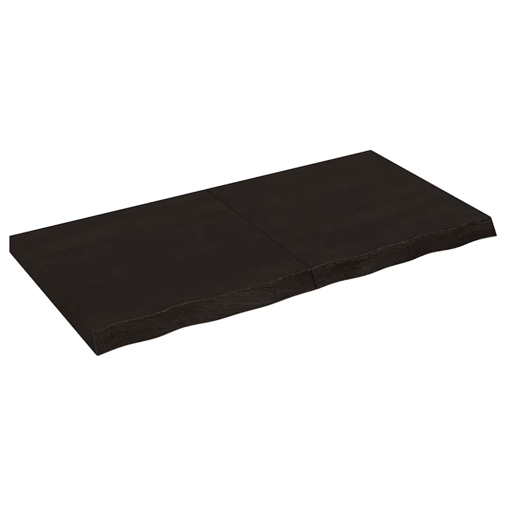 Stolna ploča tamnosmeđa 120x60x(2-6) cm obrađeni masivni hrast