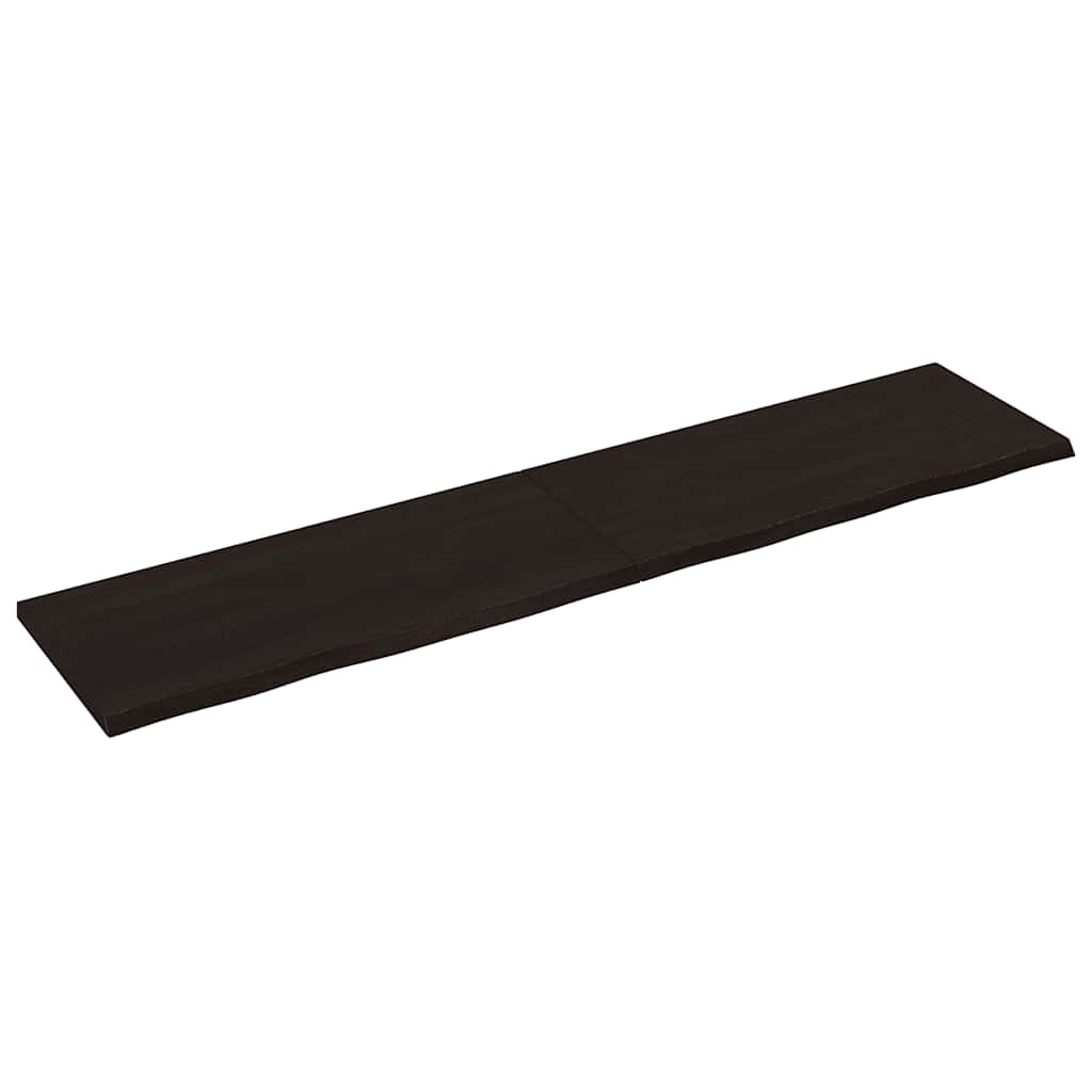 Stolna ploča tamnosmeđa 220x50x(2-4) cm obrađeni masivni hrast