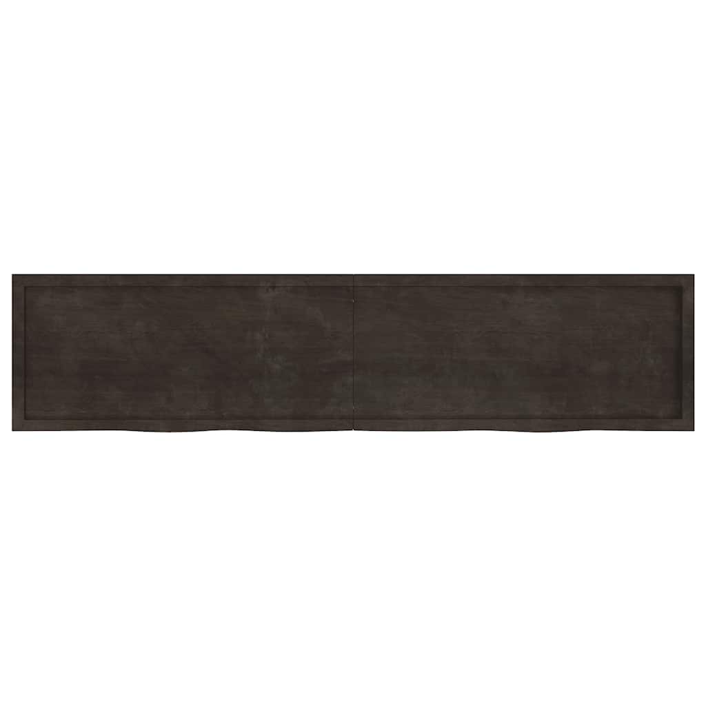 Stolna ploča tamnosmeđa 220x50x(2-4) cm obrađeni masivni hrast
