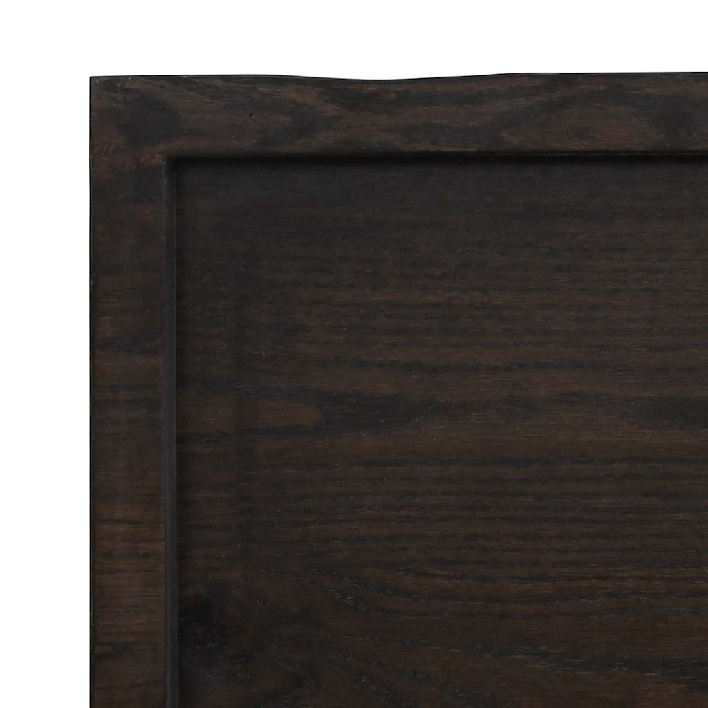 Stolna ploča tamnosmeđa 220x50x(2-4) cm obrađeni masivni hrast