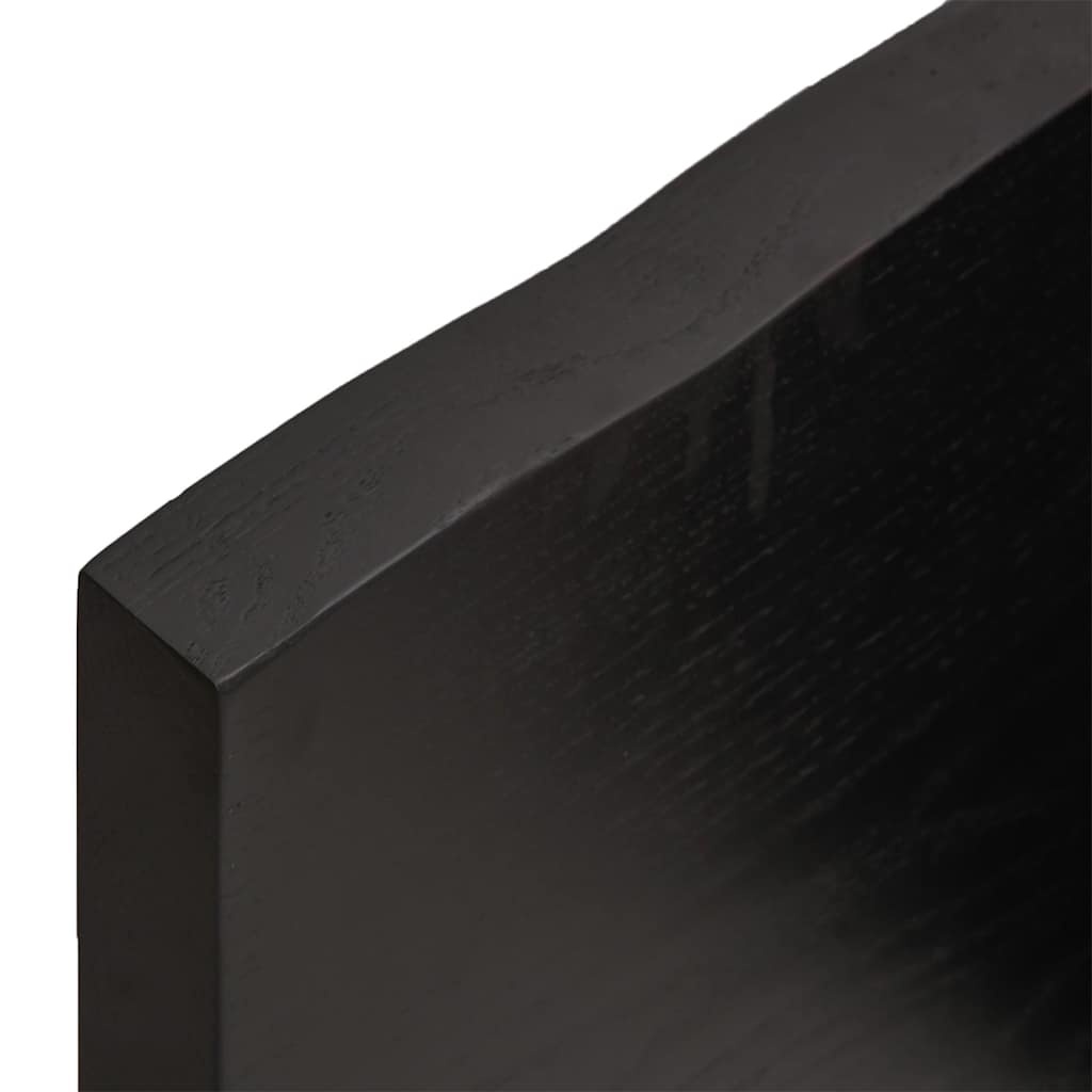 Stolna ploča tamnosmeđa 220x50x(2-4) cm obrađeni masivni hrast