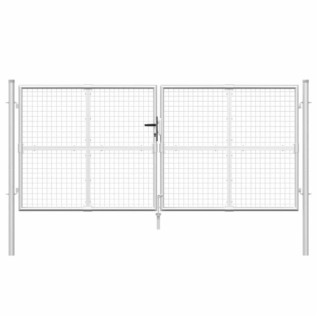 Vrtna vrata od mreže srebrne boje 300 x 125 cm, pocinčani čelik